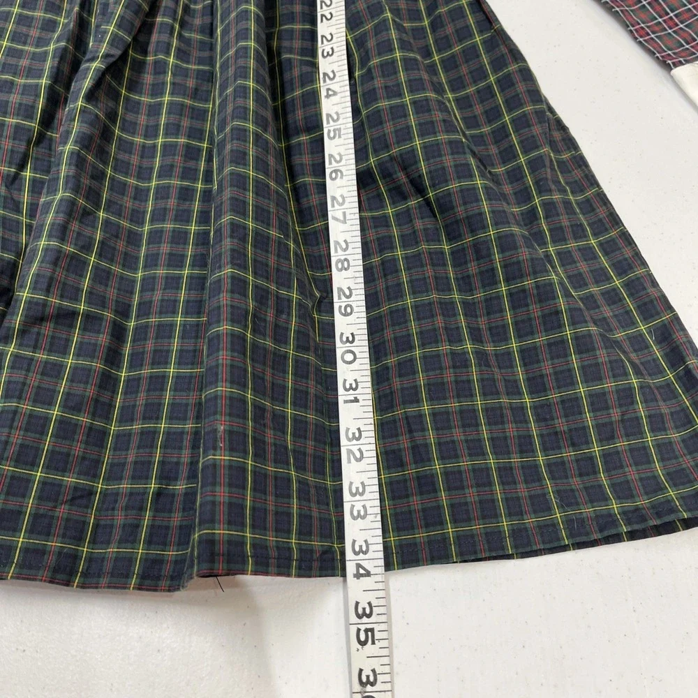 Polo Ralph Lauren Mixed Plaid Button Down Shirt Dress Size 16 Fit‎ Flare Preppy